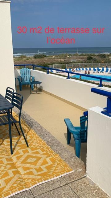 Bleu Marine Vue Ocean, 2 Chambres, Terrasse 30M2, Parking Privatif Et Piscine En Ete 라카노오세앙 외부 사진